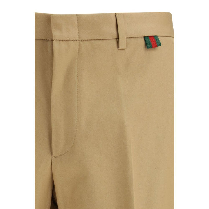 Gucci Beige Cotton Casual Pants by Gucci outlet now on sale