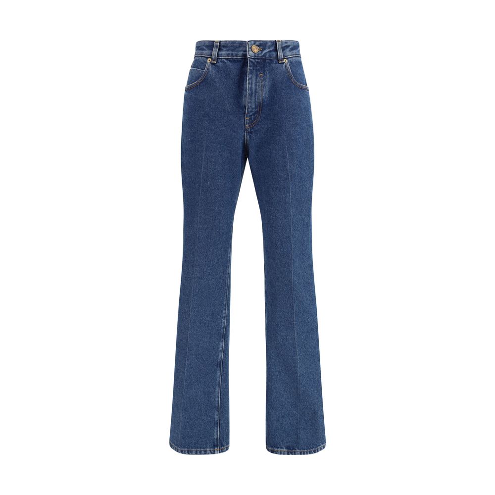 Balmain Blue Cotton Straight-Leg Jeans by Balmain outlet now on sale