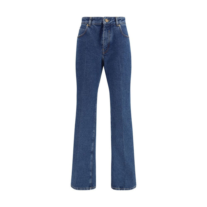 Balmain Blue Cotton Straight-Leg Jeans by Balmain outlet now on sale