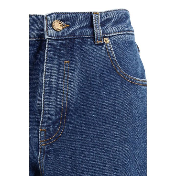 Balmain Blue Cotton Straight-Leg Jeans by Balmain outlet now on sale