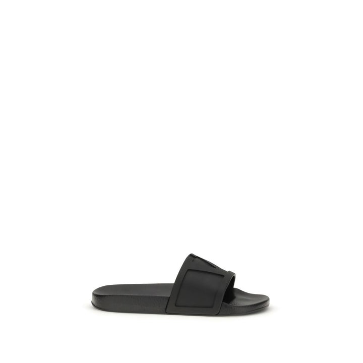 Valentino Garavani Black Rubber Sandals