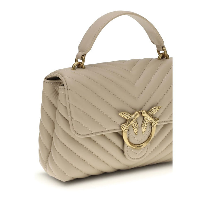 PINKO Beige Calf Leather Bos Taurus Handbag