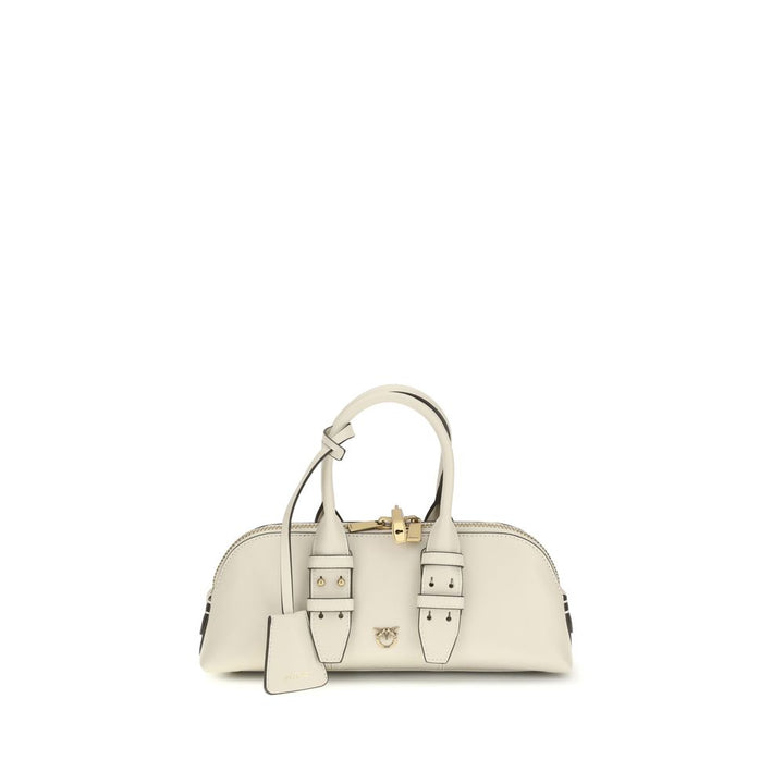 PINKO Cream Calf Leather Bos Taurus Shoulder Bag