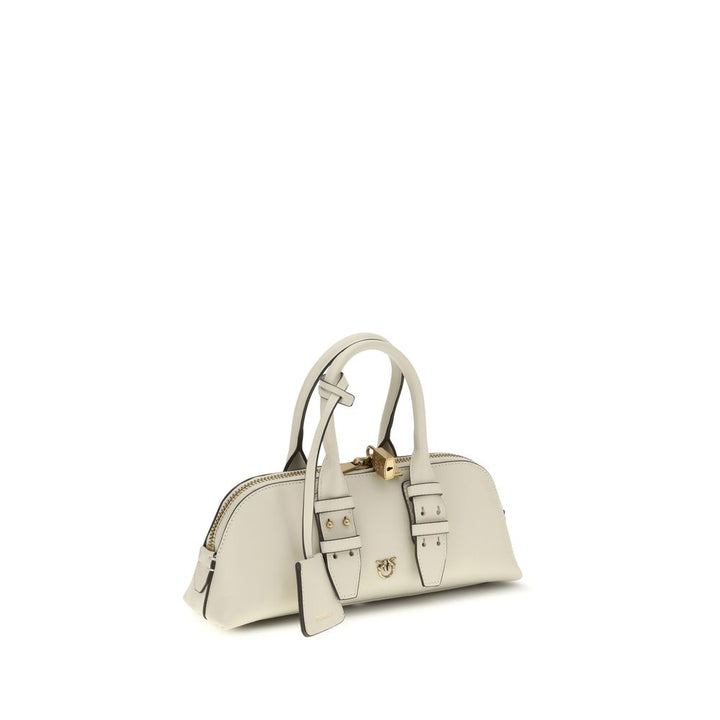 PINKO Cream Calf Leather Bos Taurus Shoulder Bag