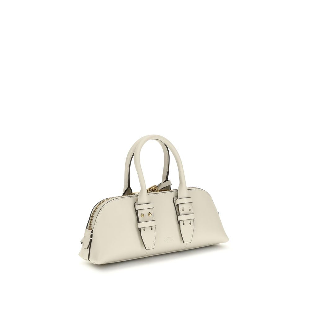 PINKO Cream Calf Leather Bos Taurus Shoulder Bag