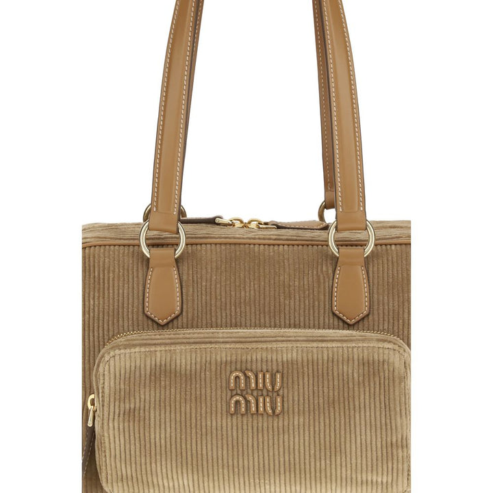 Miu Miu Beige Cotton Shoulder Bag