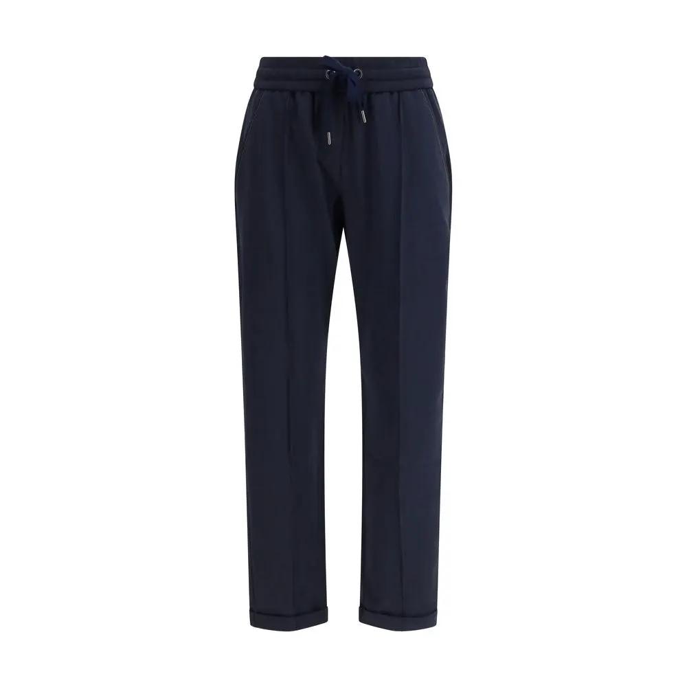 Brunello Cucinelli Sample Sale | Brunello Cucinelli Blue Cotton Athletic Pants - | Designer outlet