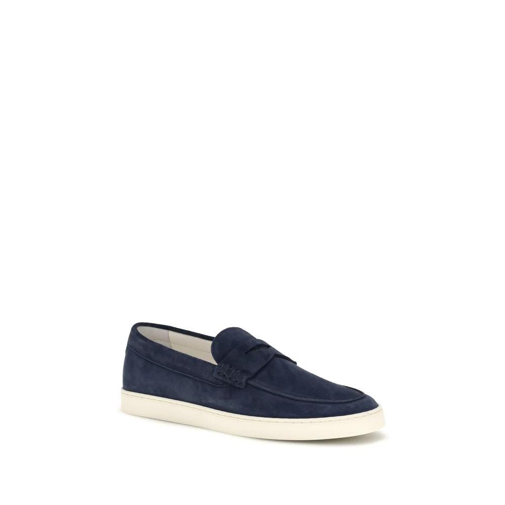 Brunello Cucinelli Sample Sale Brunello Cucinelli Blue Calf Leather Bos Taurus Slip-On Loafers - | Designer outlet