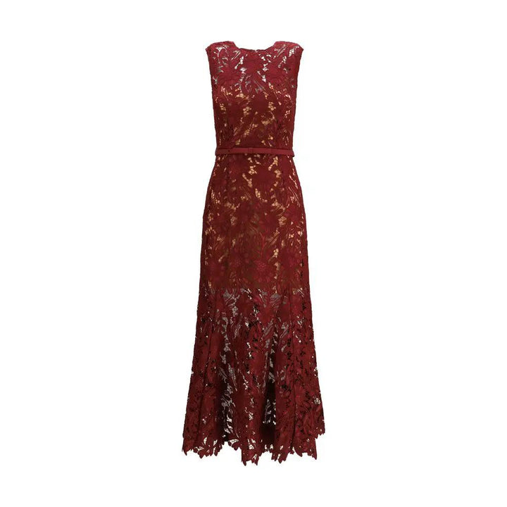 Self-Portrait Sample Sale | Self-Portrait Bordeaux Polyester Cocktail Dress - | Designer outlet