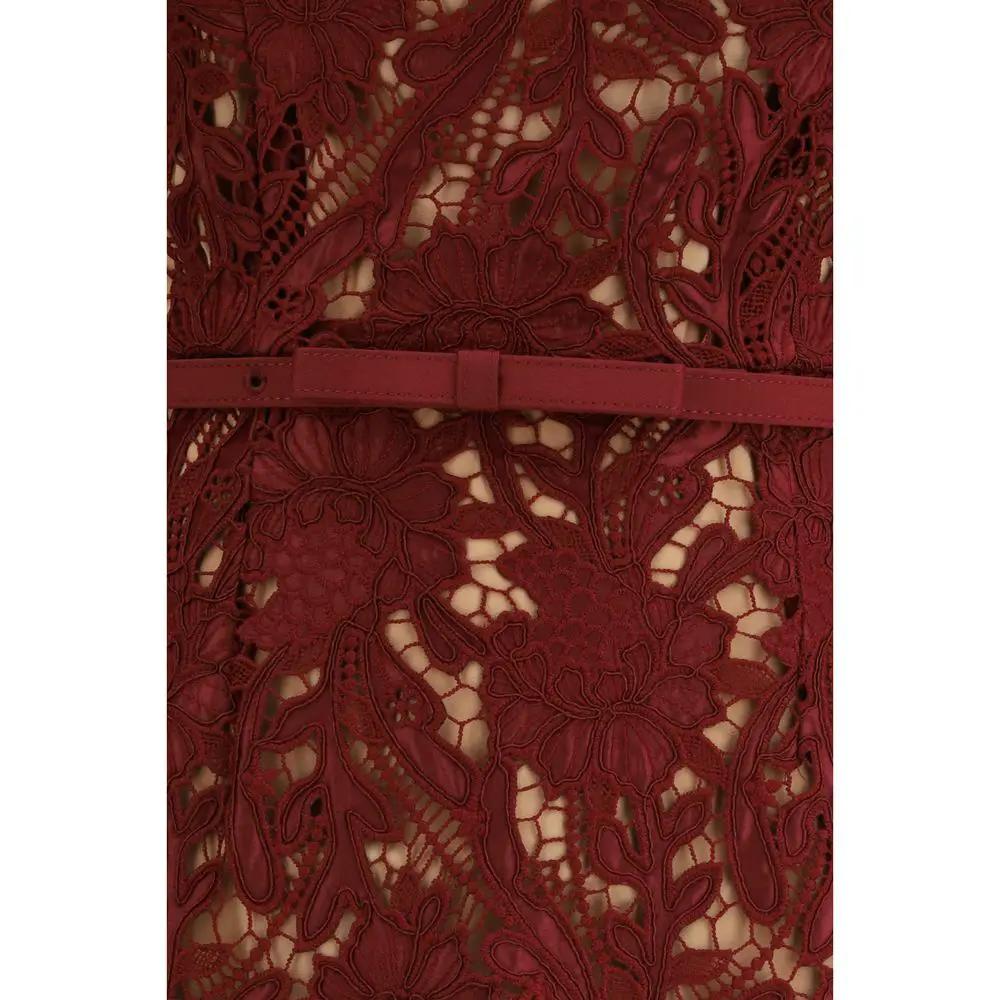 Self-Portrait Sample Sale | Self-Portrait Bordeaux Polyester Cocktail Dress - | Designer outlet