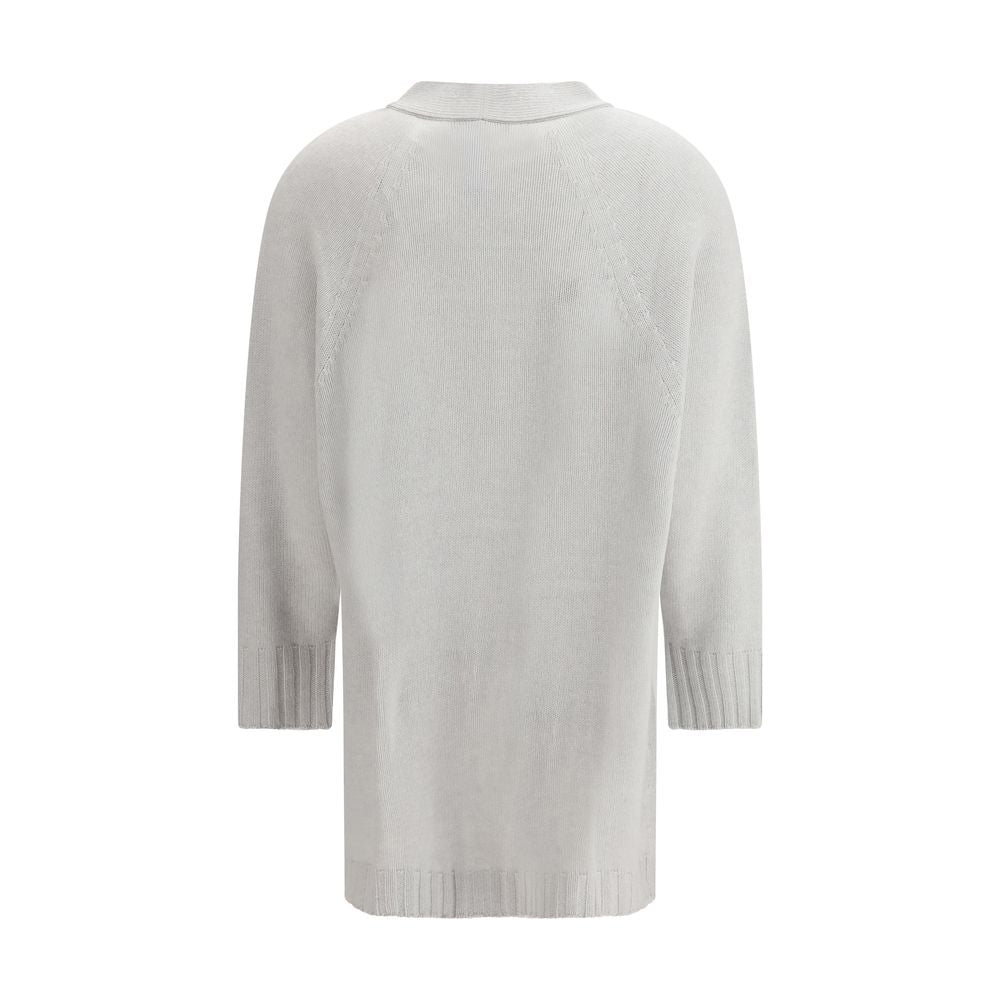 Fabiana Filippi Gray Fleece Wool Cardigan