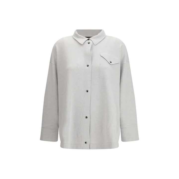 Fabiana Filippi Gray Wool Dress Shirt