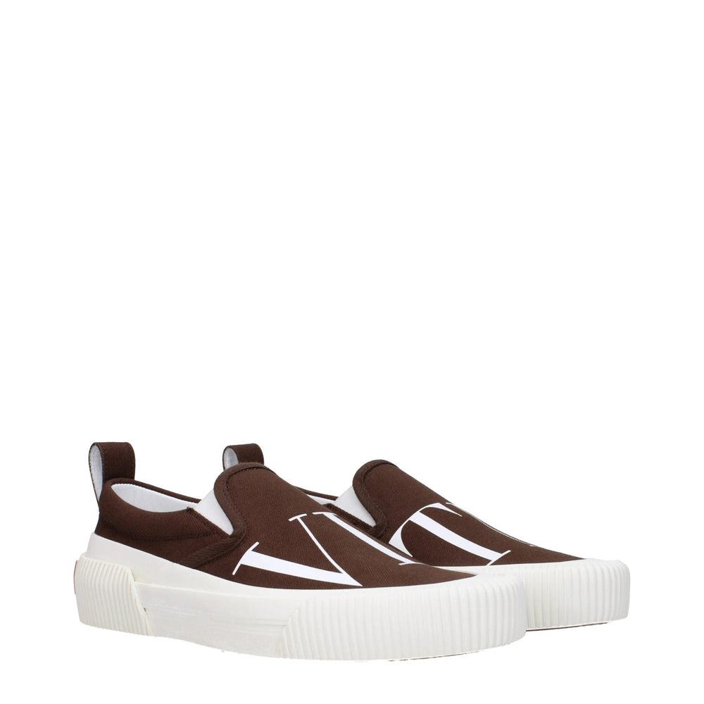 Valentino Garavani Sample Sale Valentino Garavani Brown Fabric Slip-On Loafers - | Designer outlet