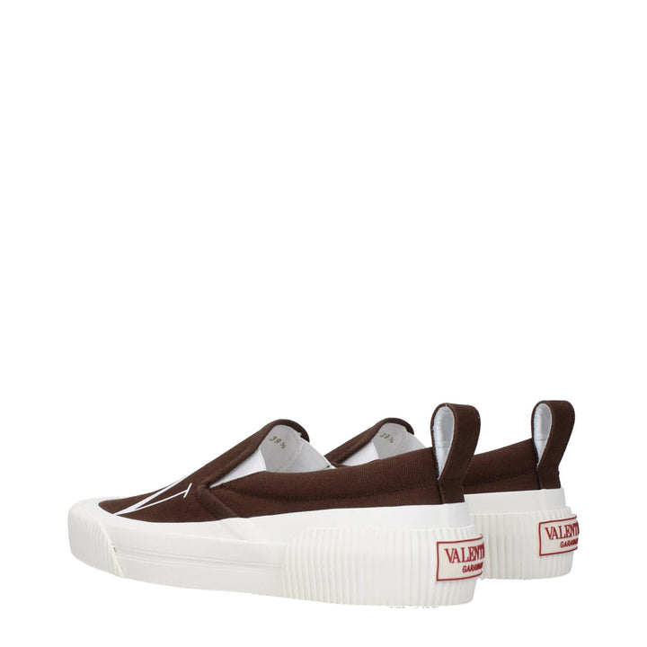 Valentino Garavani Sample Sale Valentino Garavani Brown Fabric Slip-On Loafers - | Designer outlet