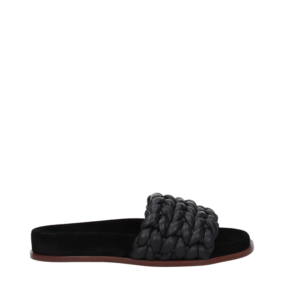 Chloé Sample Sale Chloé Black Leather Slippers - | Designer outlet