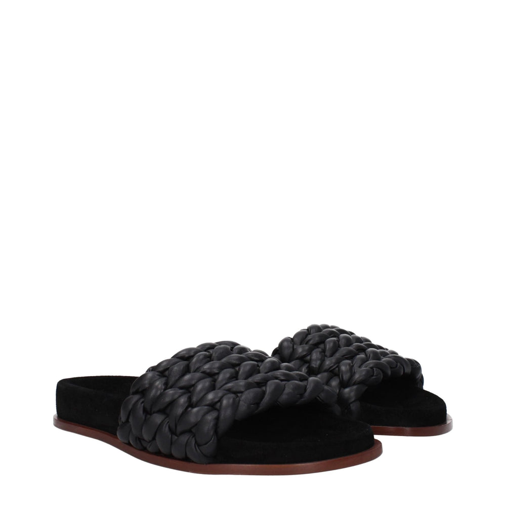 Chloé Sample Sale Chloé Black Leather Slippers - | Designer outlet