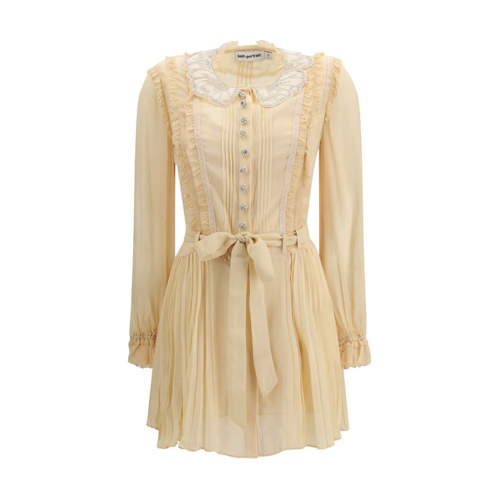 Self-Portrait Cream Viscose Casual Dress