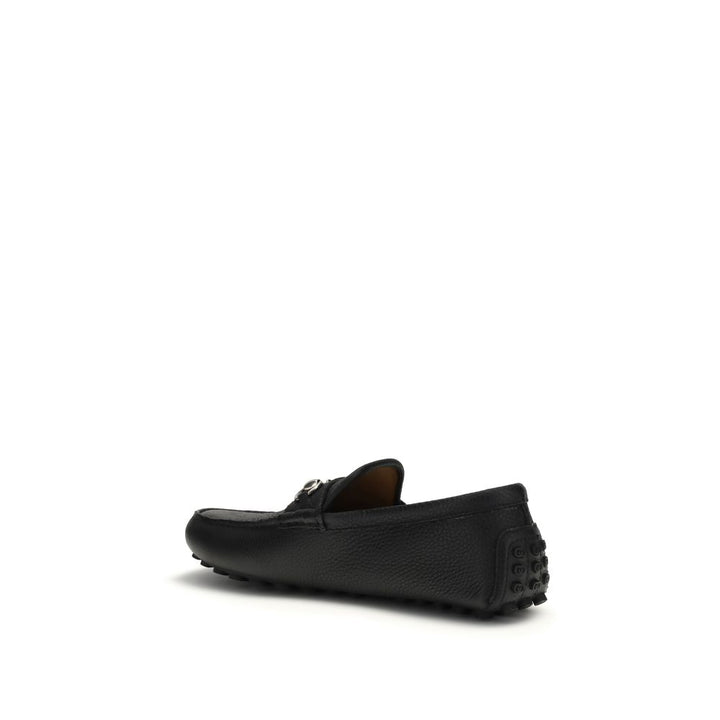 Gucci Black Calf Leather Bos Taurus Slip-On Loafers