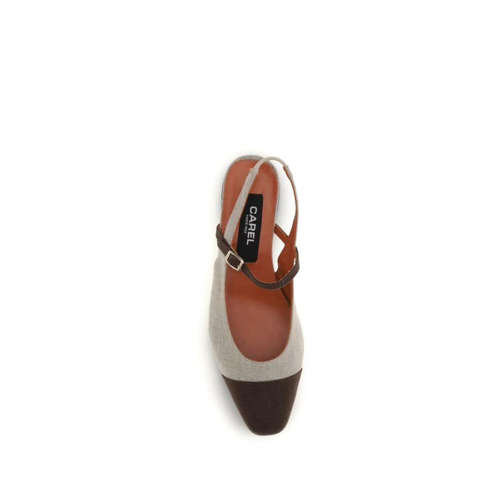 Carel Paris Beige Cotton Ballet Flats