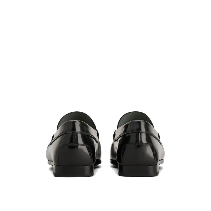 Tod's Black Calfskin Slip-On Loafers