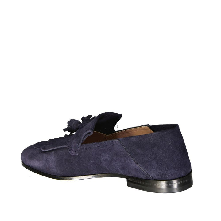 Salvatore Ferragamo Blue Calfskin Slip-On Loafers