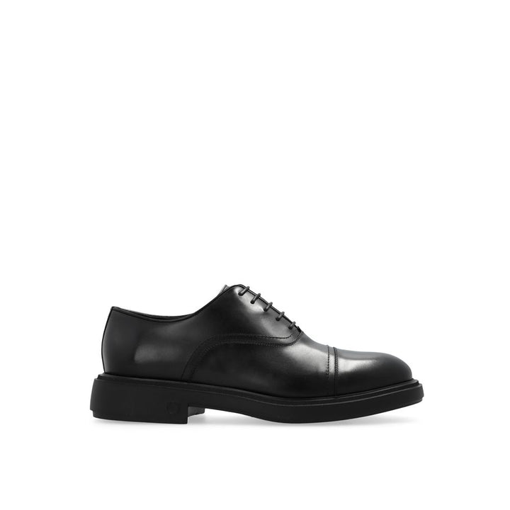 Salvatore Ferragamo Black Calfskin Oxfords And Derbies