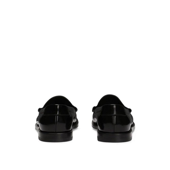 Dolce & Gabbana Black Calfskin Slip-On Loafers