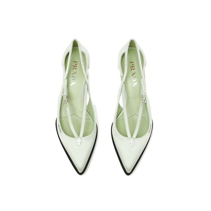 Prada Bicolor Silk Mid Heel Pumps