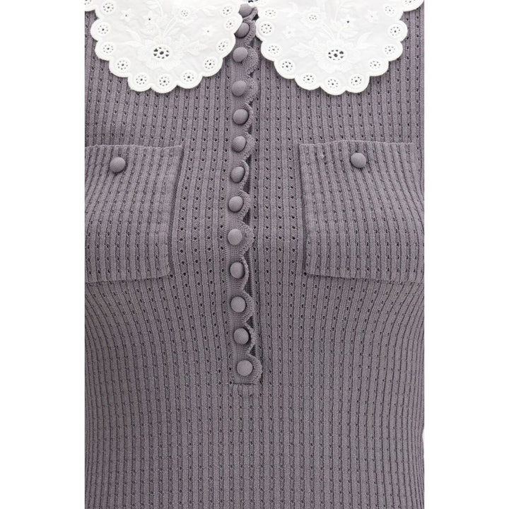 Self-Portrait Gray Viscose Shirt