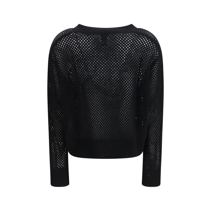 Allude Black Fleece Wool Cardigan