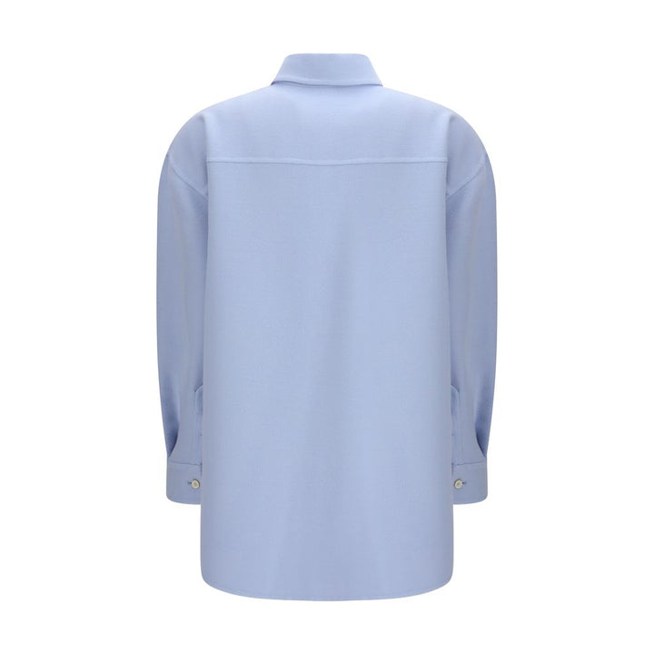 Fabiana Filippi Light Blue Fleece Wool Shirt