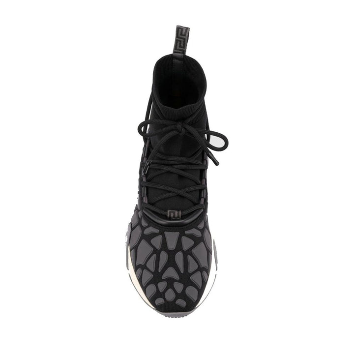 Versace Black Fabric Athletic Sneakers