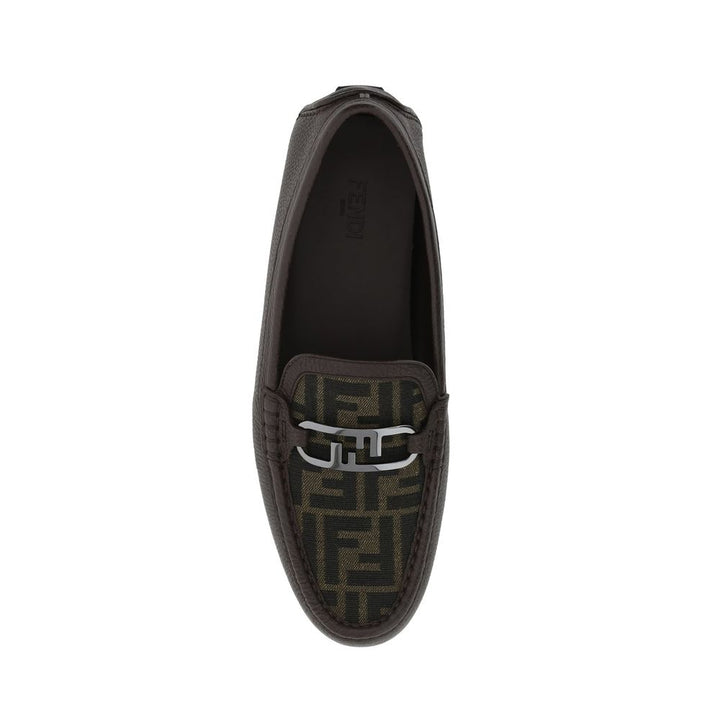 Fendi Brown Calfskin Slip-On Loafers