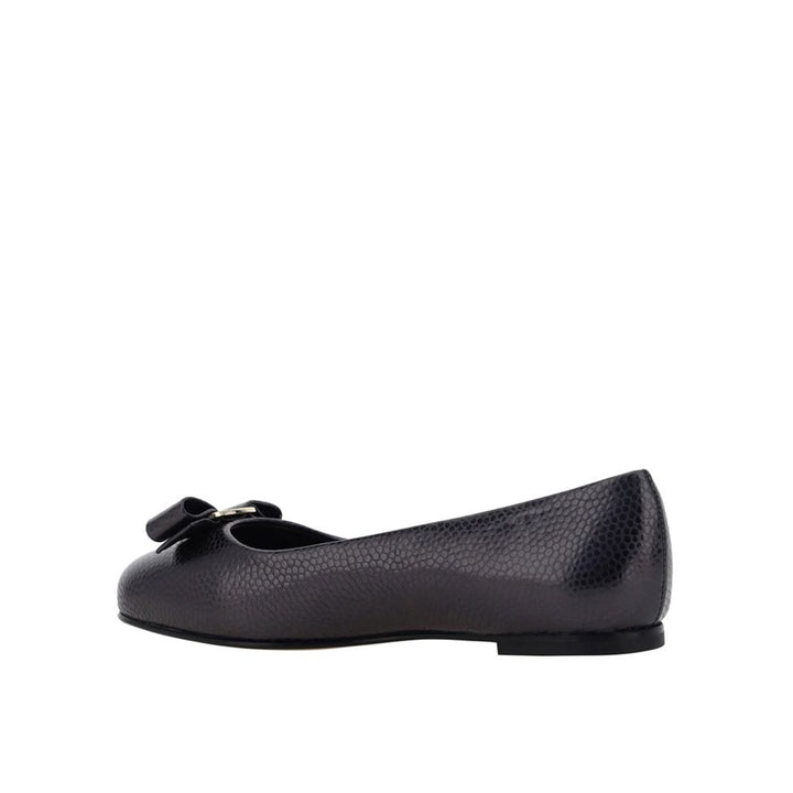 Salvatore Ferragamo Black Calfskin Ballet Flats