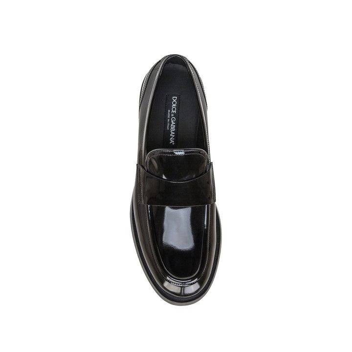 Dolce & Gabbana Black Calfskin Slip-On Loafers