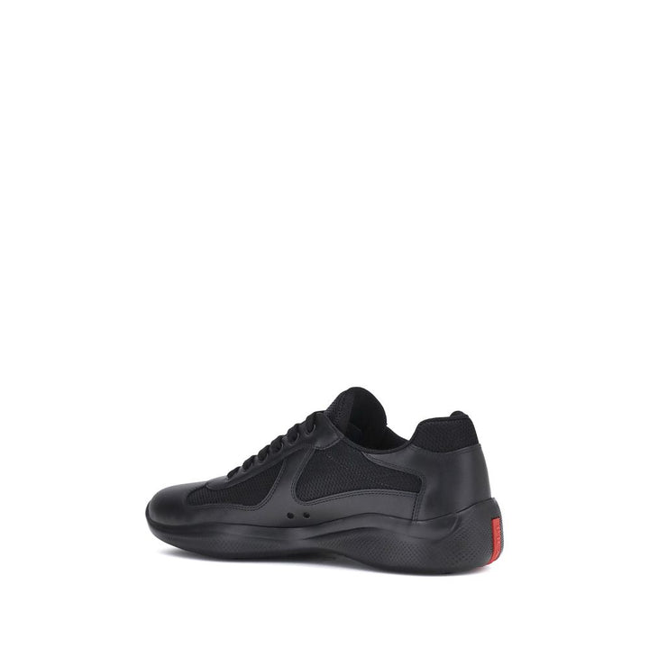 Prada Black Calf Leather Bos Taurus Athletic Sneakers