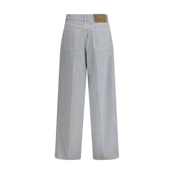Haikure Light Blue Cotton Straight-Leg Jeans