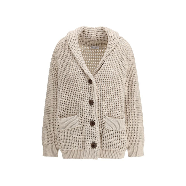 Brunello Cucinelli Cream Cotton Cardigan