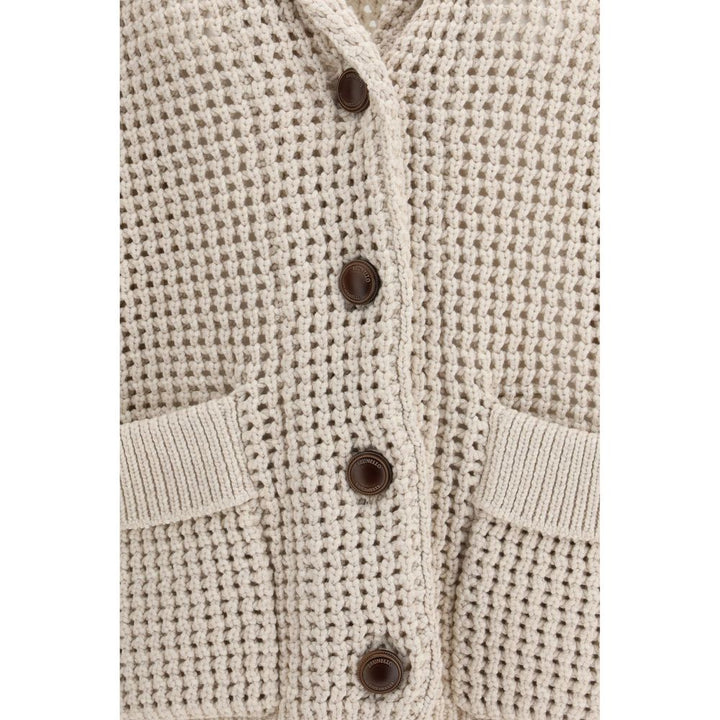 Brunello Cucinelli Cream Cotton Cardigan