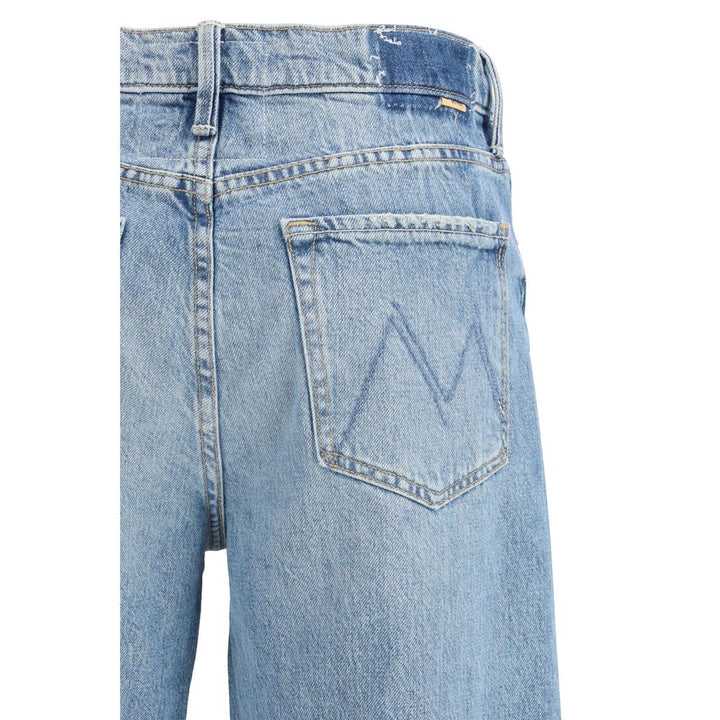 Mother Denim Blue Cotton Cropped Jeans