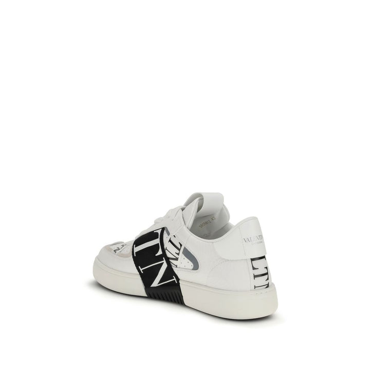 Valentino Garavani White Calf Leather Bos Taurus Low Top Sneakers