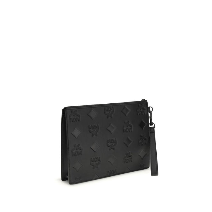 MCM Black Calf Leather Bos Taurus Clutch Bag