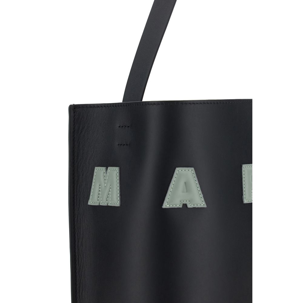 Marni Black Calf Leather Bos Taurus Shoulder Bag
