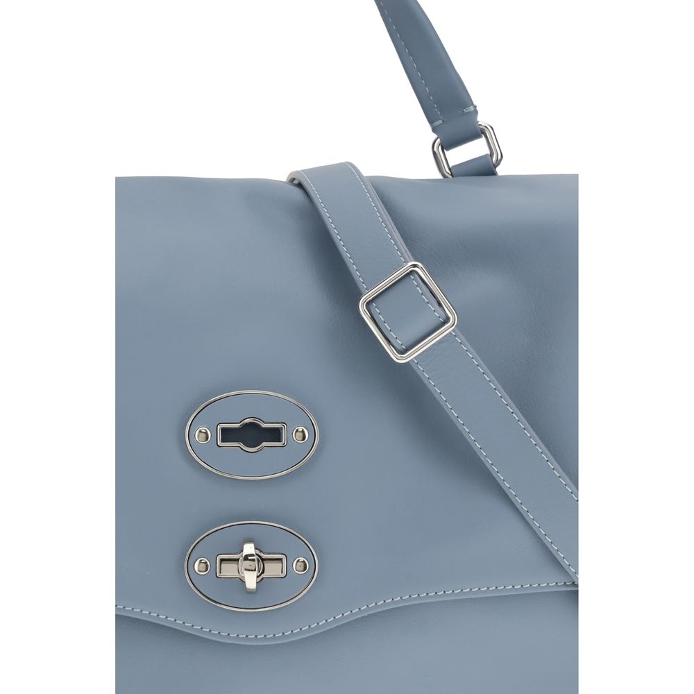 Zanellato Light Blue Calf Leather Bos Taurus Handbag