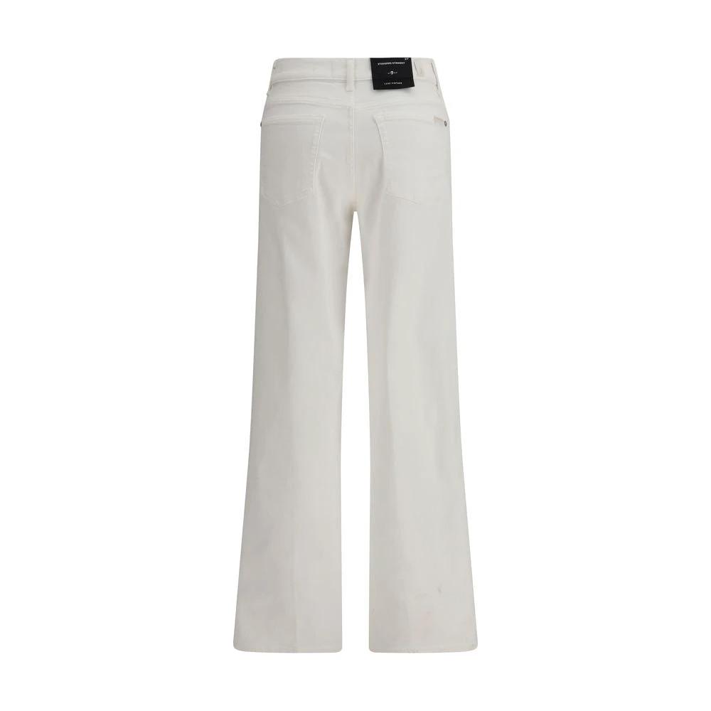 7FOR Sample Sale 7FOR White Cotton Straight-Leg Jeans - | Designer outlet