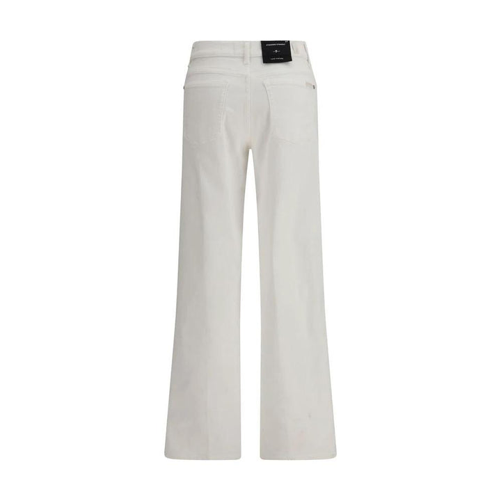 7FOR Sample Sale 7FOR White Cotton Straight-Leg Jeans - | Designer outlet