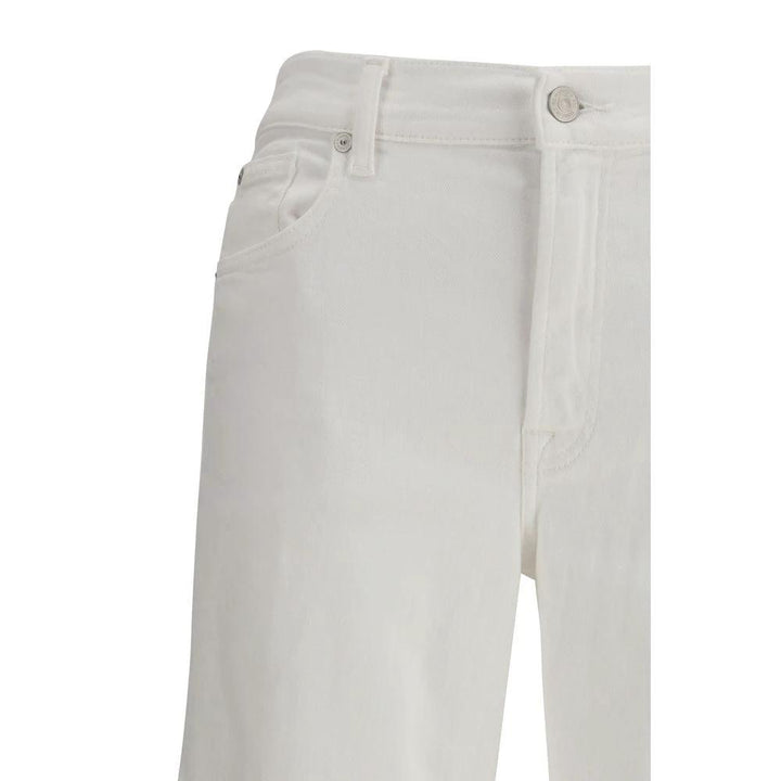 7FOR Sample Sale 7FOR White Cotton Straight-Leg Jeans - | Designer outlet