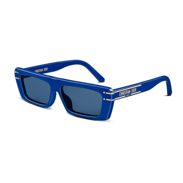 Dior Rectangle Full Rim, with a Solid Blue frame and Blue lens.