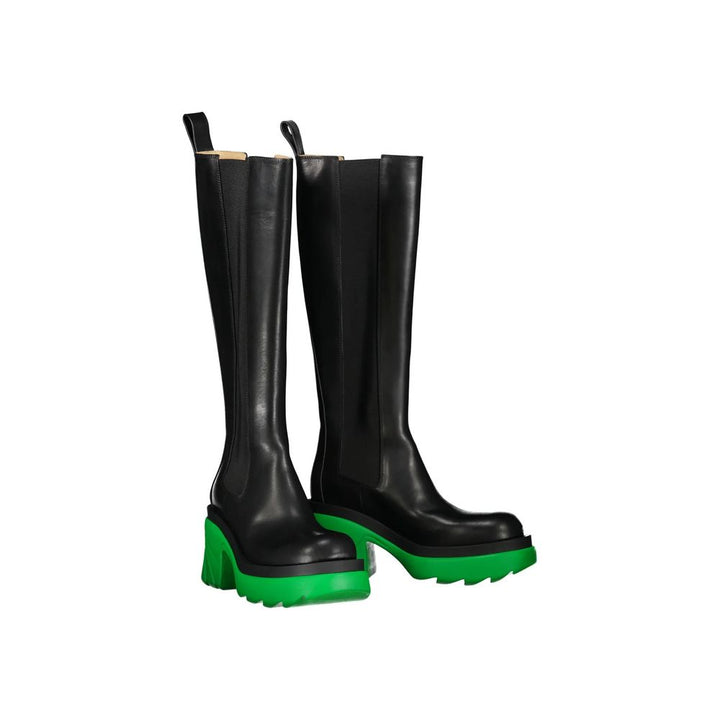 Bottega Veneta Black Leather Over The Knee