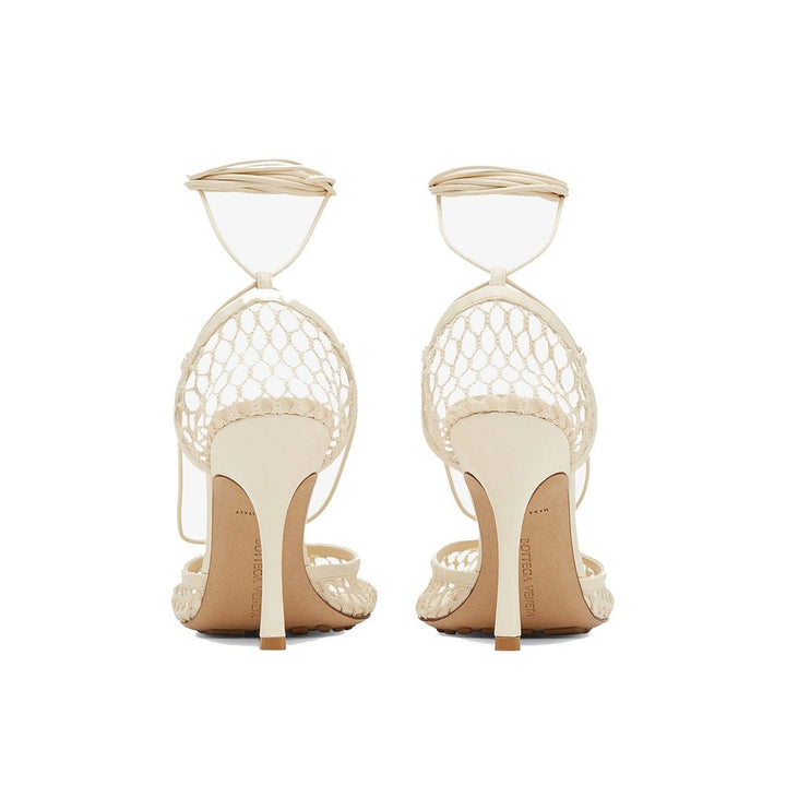 Bottega Veneta White Fabric High Heel Pumps
